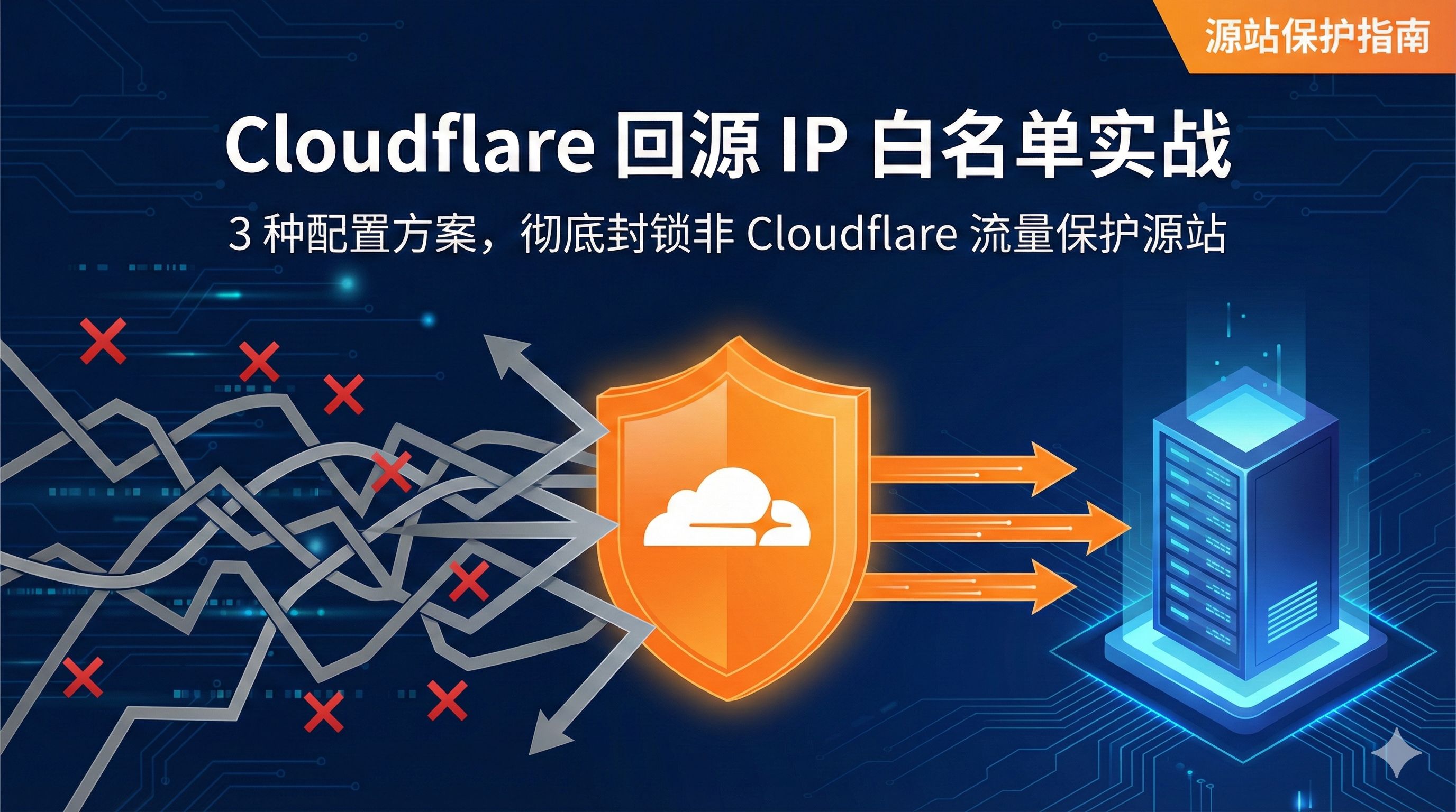 Diagram showing Cloudflare origin server IP protection configuration